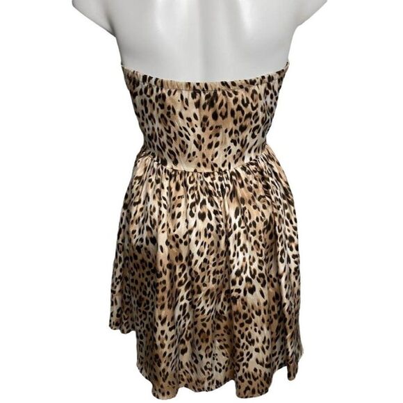 Strapless Animal Leopard Print Dress Sz Medium - Picture 8 of 8